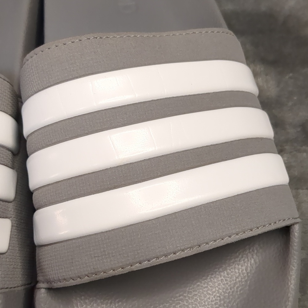 Adidas Gray and White Slide Sandals - Picture 11 of 16